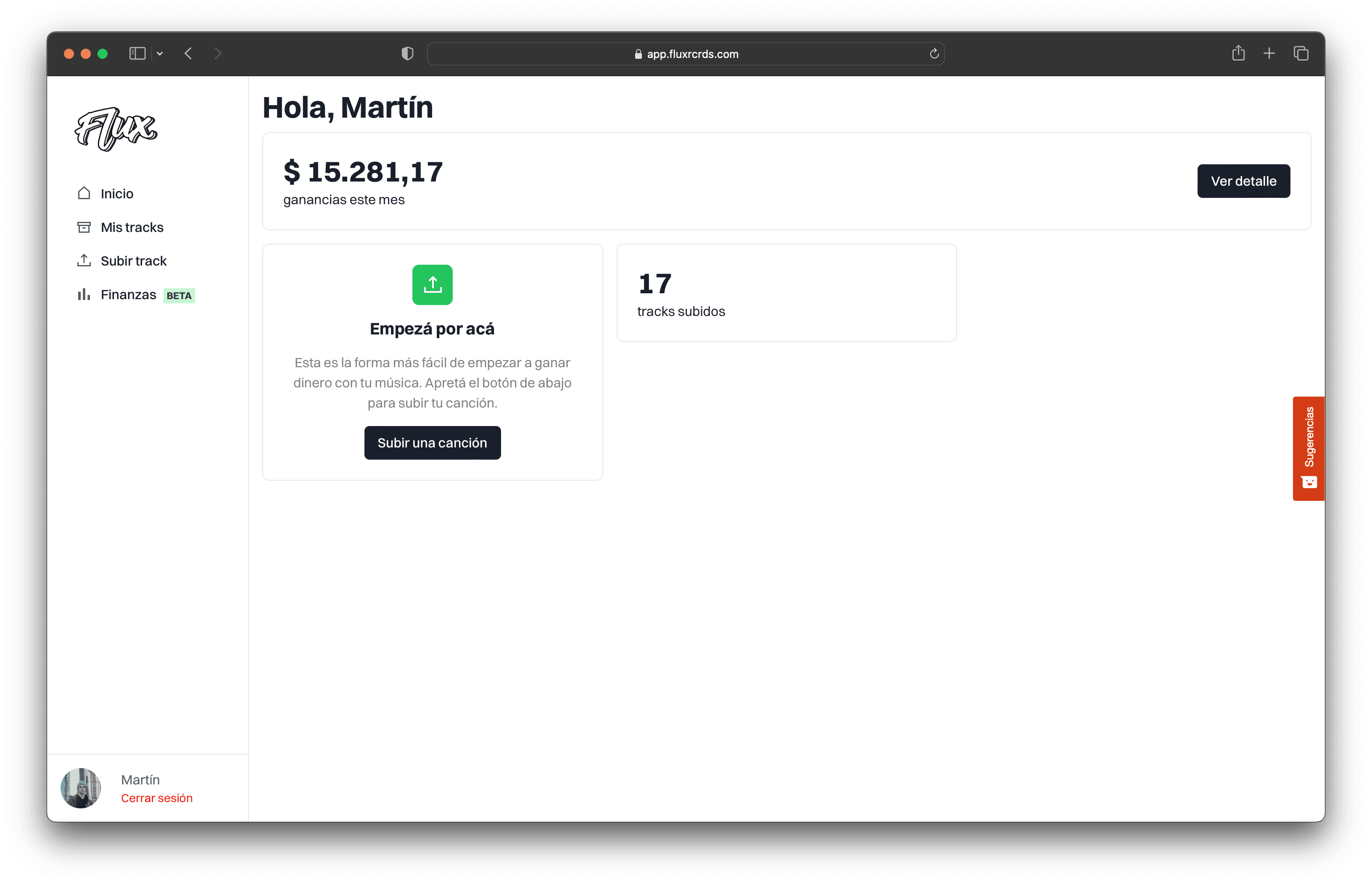Panel de control Flux